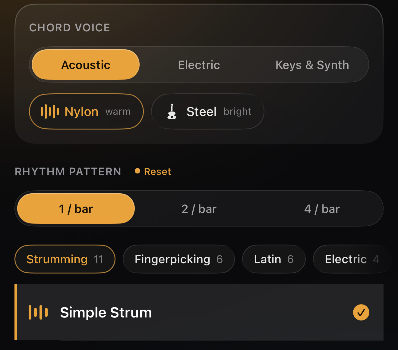 The instruments page for this take.